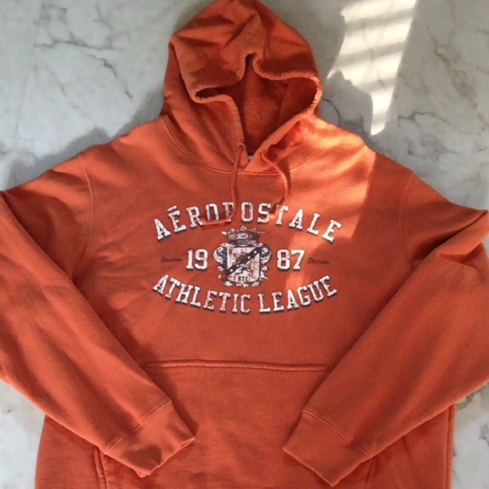 Aeropostale Orange Sweatshirt Hoodie Athletic League